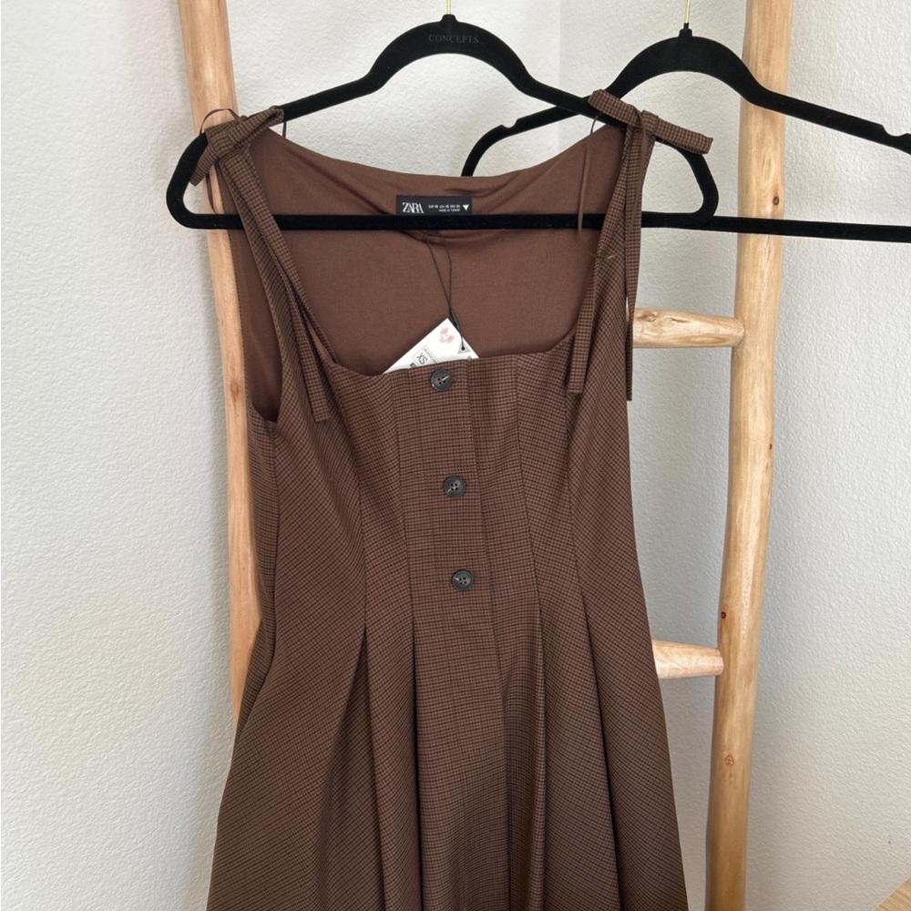 Zara Brown Button-Down Dress